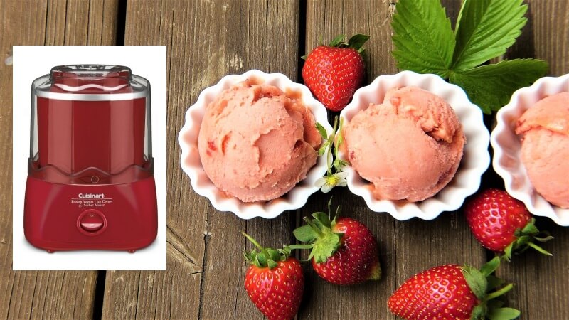 Cuisinart Ice Cream Maker and strawberry ice cream