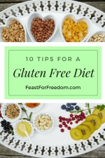 Pinterest mini image - 10 tips for a gluten free diet with a platter of food
