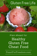 Pinterest mini image - Preplan your gluten free cheat food with fresh strawberry ice cream