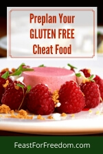 Pinterest mini image - Preplan your gluten free cheat food with raspberry pudding with fresh raspberries