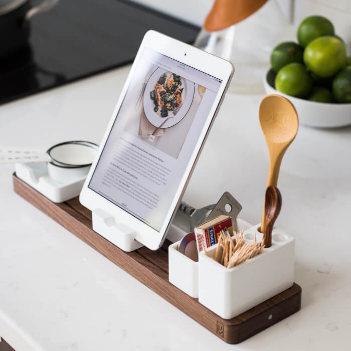 Recipe on tablet in kitchen