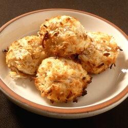 Coconut macaroon cookies on a plate