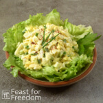 Fresh egg salad on a bed of fresh lettuce