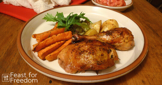 Roast Chicken with Potatoes and Carrots - Chicken - Recipes - Feast for Freedom